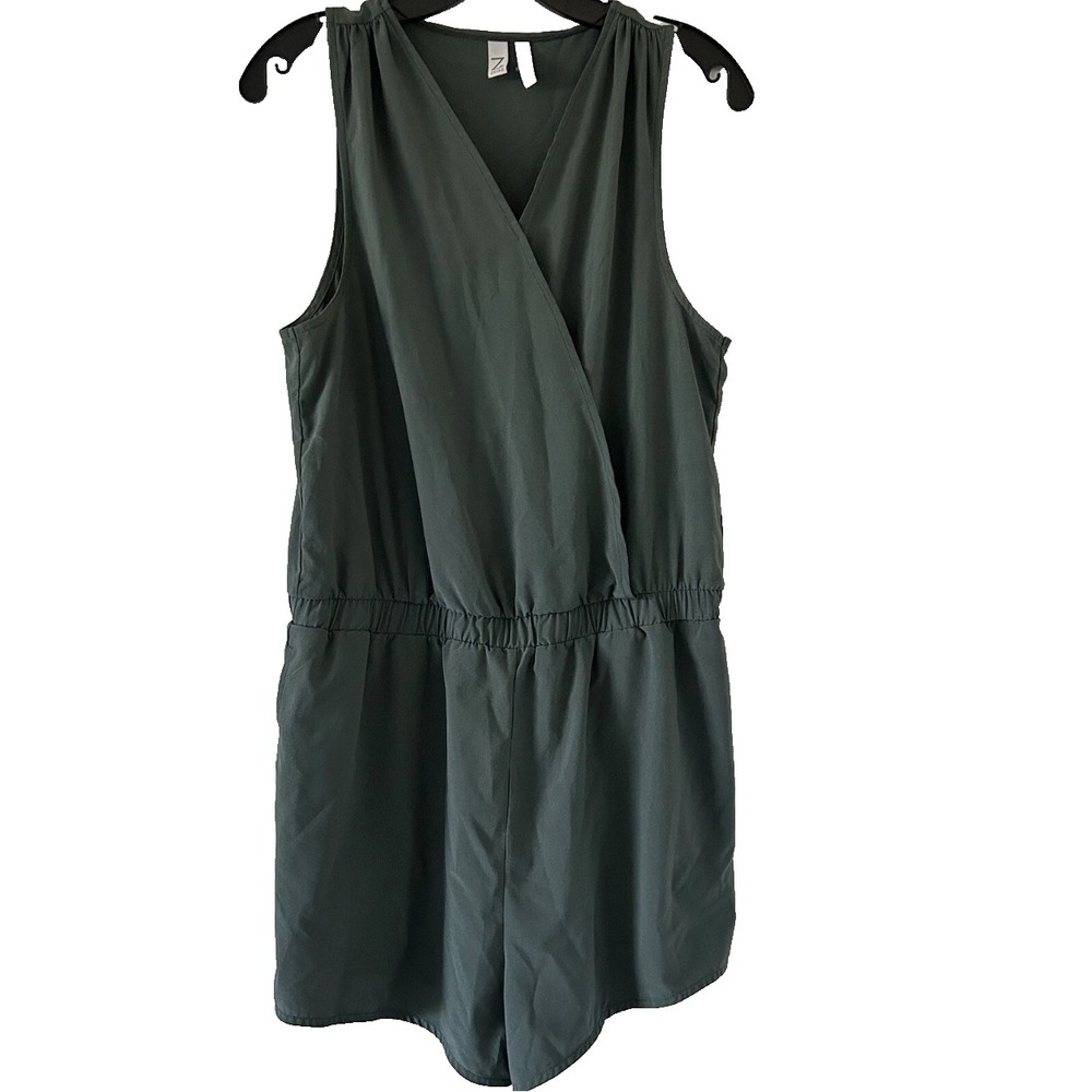 Zella Athleisure Romper Women M Olive Green Sleeveless Stretch Casual Activewear - Picture 2 of 3